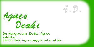 agnes deaki business card